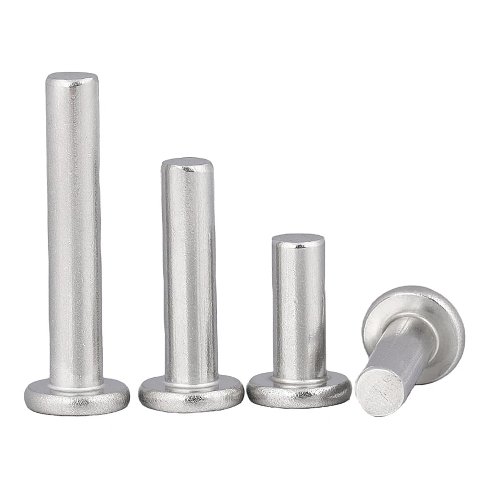 Paquete de Remaches, Remaches de Aluminio de cabez 5/10/50 Piezas M2 a M8 GB109, Punzones de Cabeza Plana y Delgada de Aluminio, autoenchufables, Remaches sólidos(30mm,50pcs M4)