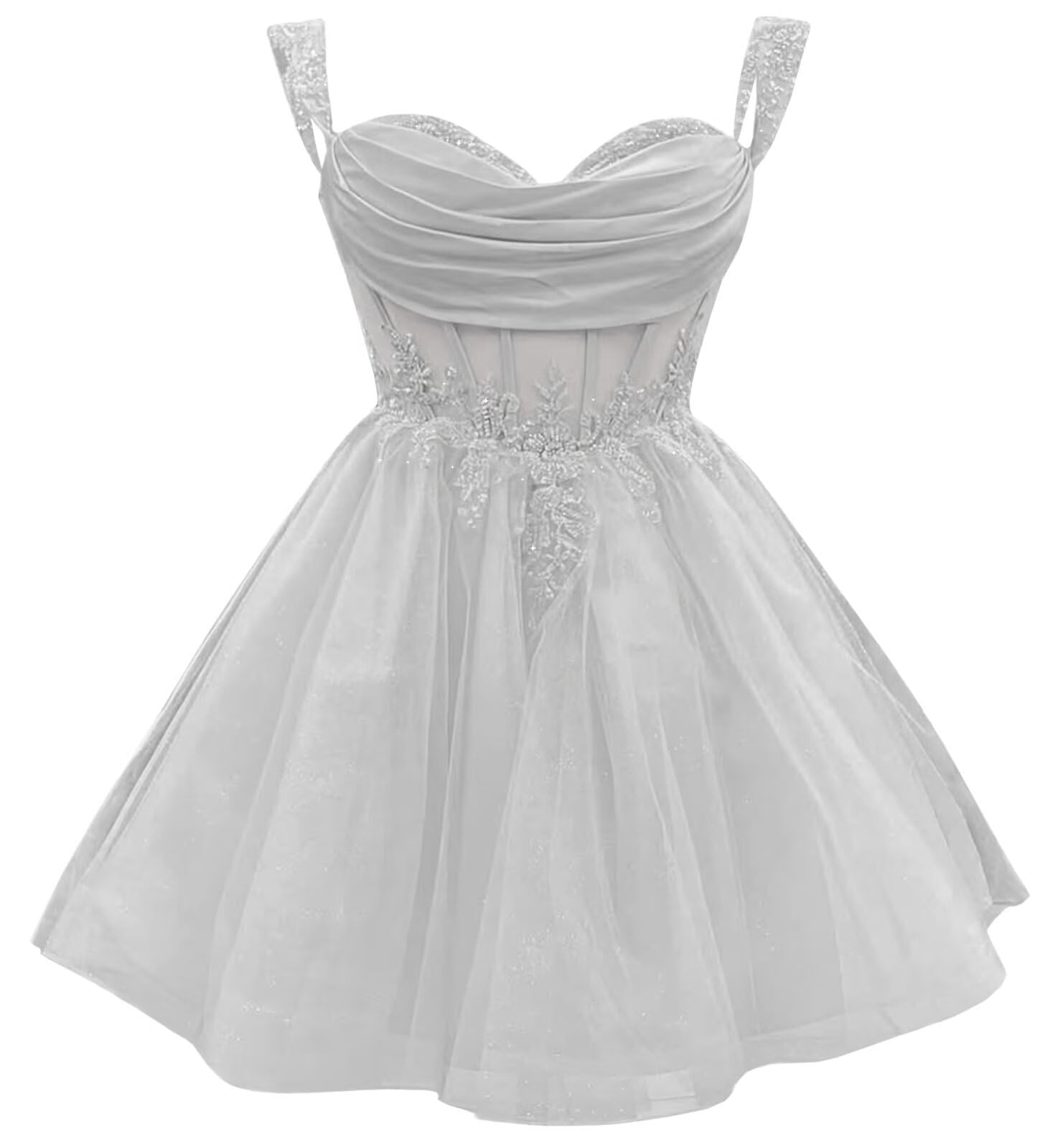 Youjiayi 3D Floral Short Homecoming Dress for Teens Sparkly Lace DAMA Dresses for Quinceanera Off Shoulder Beaded Ball Gown