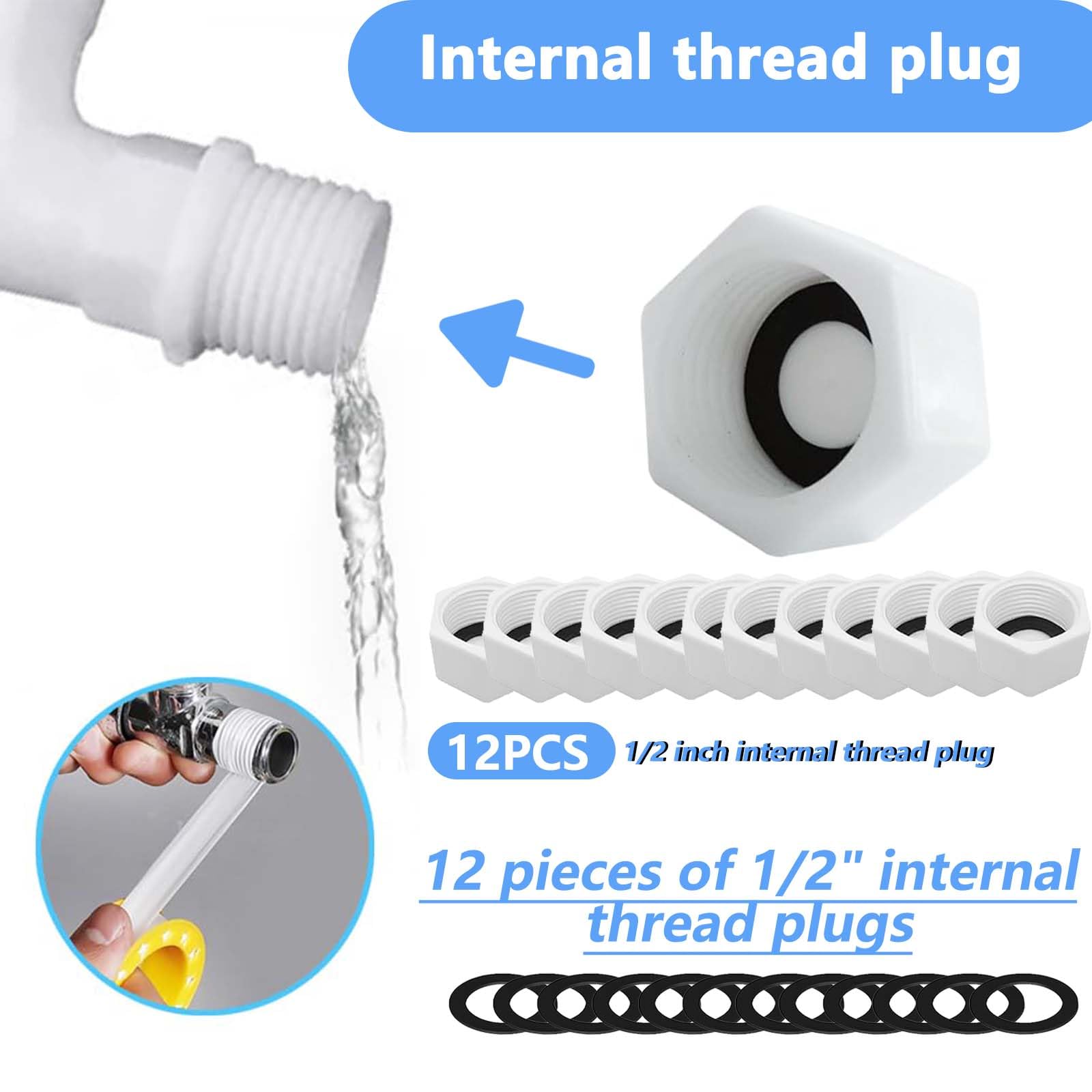 TREABEAR 24PCS Set Arrivee d'Eau Robinet, Nourrice Plomberie, Bouchon Plastique 15/21, Tuyauterie Mit Joint d'Obturation, Plomberie Male, Femelle, Radiateur