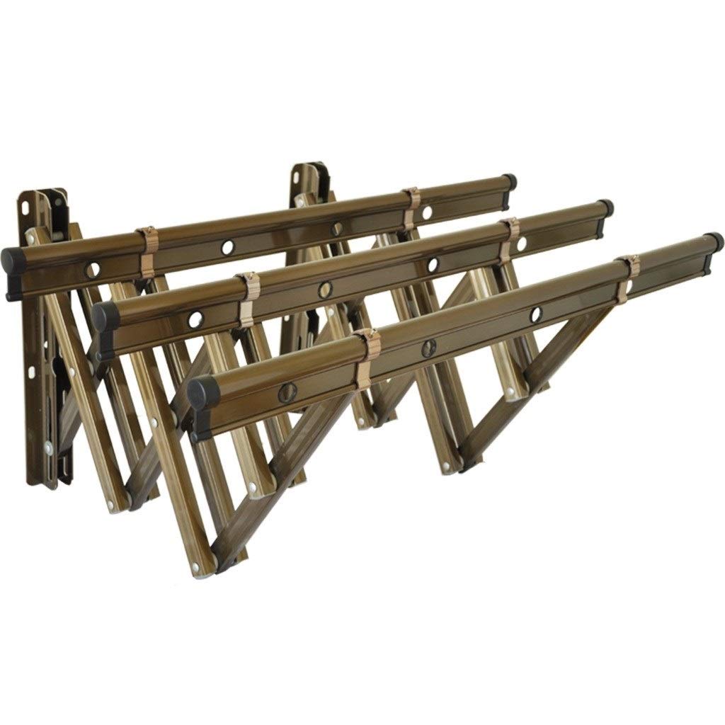 LhhRetractable Laundry Drying Rack, Folding Push-Pull Clothes Airer Rail Retractable Rack Hanger，for Balcony Outdoor Security Window Aluminum (Size : Three Rod 1.2m)