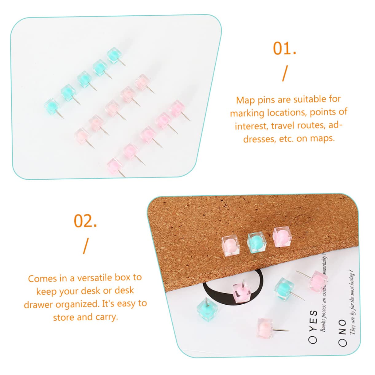 Ciieeo 120piezas Chinchetas De Color Dulce De Pinchos Cuadrados para Fotos Tableros De Anuncios y Mapas Suministros para Mensajes Almacenamiento Organizado