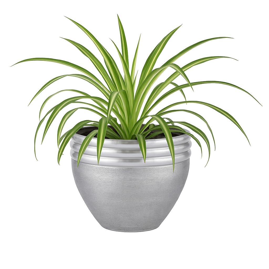Marrakesch XXL Aluminiowa donica na kwiaty, Ø 47 cm, srebrna matowa, 61 l, duża, okrągła, do użytku na zewnątrz, do wnętrz, do ogrodu, na balkon i do salonu
