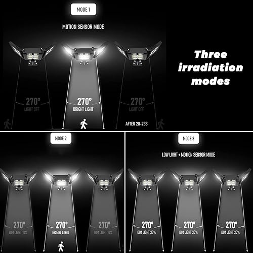 Miniatura 4 de Luces solares con sensor de movimiento para exteriores, 800 LED 5000LM luces solares para exteriores, control remoto, impermeabilidad IP65, 3 modos,
