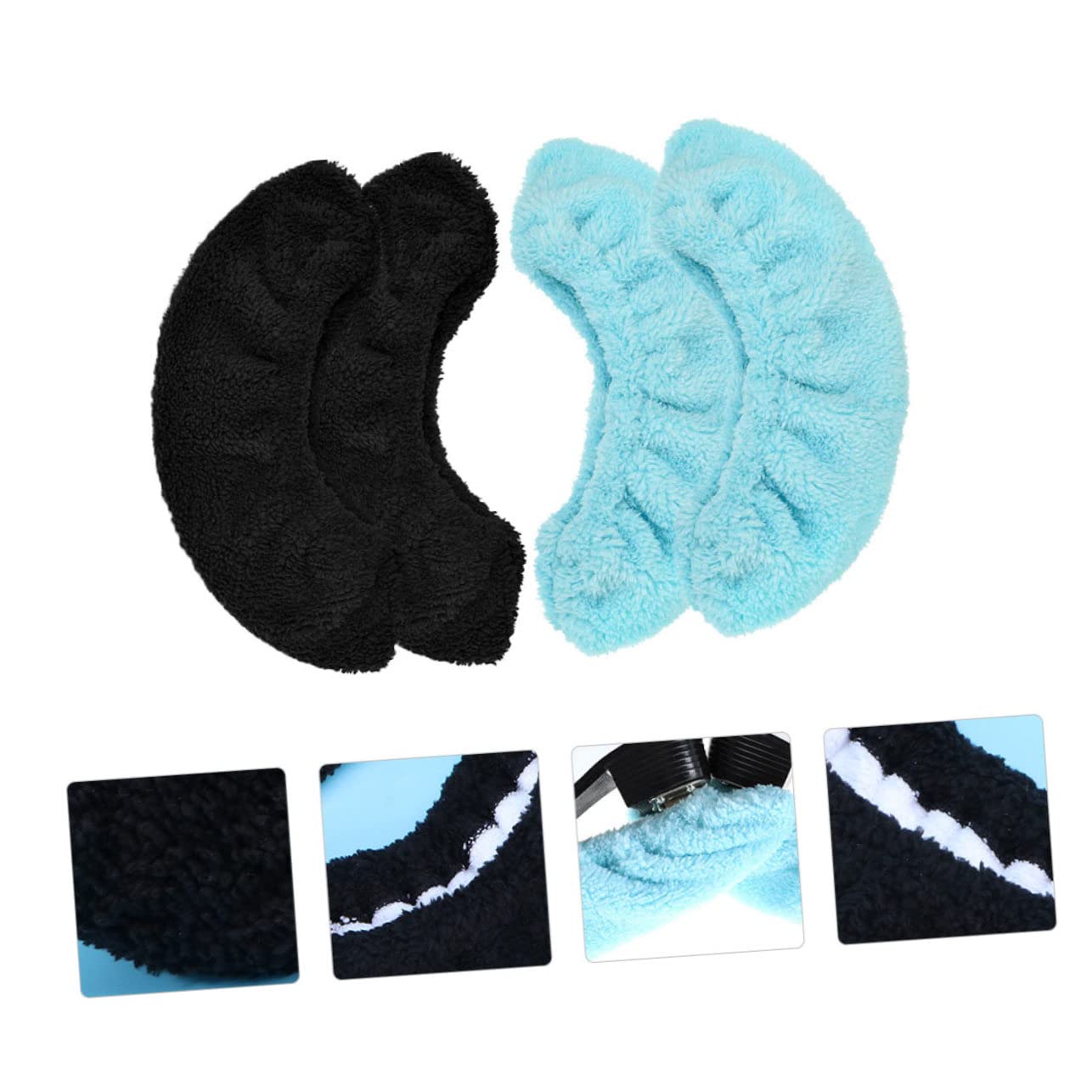 Protège-lames de Patins Élastiques, Lot de 2 Paires, Noir, Polyester