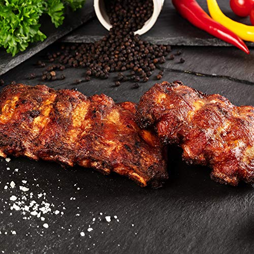 WURSTBARON® Loin Ribs Set, frische Rippchen vom Schwein, fertig mariniert und mild gesalzen, aromatisches und saftiges Grillfleisch, Premium-Qualität aus Bayern, 2 kg