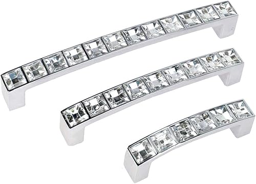 Miniatura 5 de abcGoodefg Manija cristalina decorada moderna del gabinete del cajón del Rhinestone de los tirones de