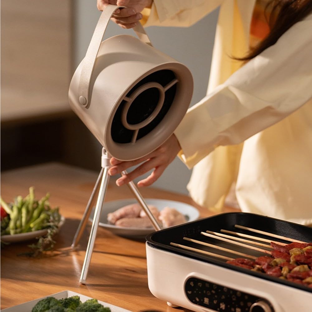 Mini hotte aspirante portable USB pour la maison, le camping, grande aspiration, vitesse réglable (blanc)