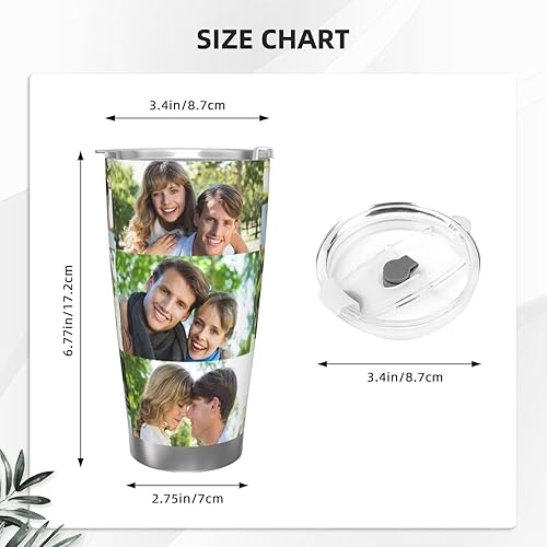 Miniatura 2 de Taza de café personalizada con tapa de foto de 20 onzas, regalos personalizados para el día de San Valentín, Día de la Madre, cumpleaños para