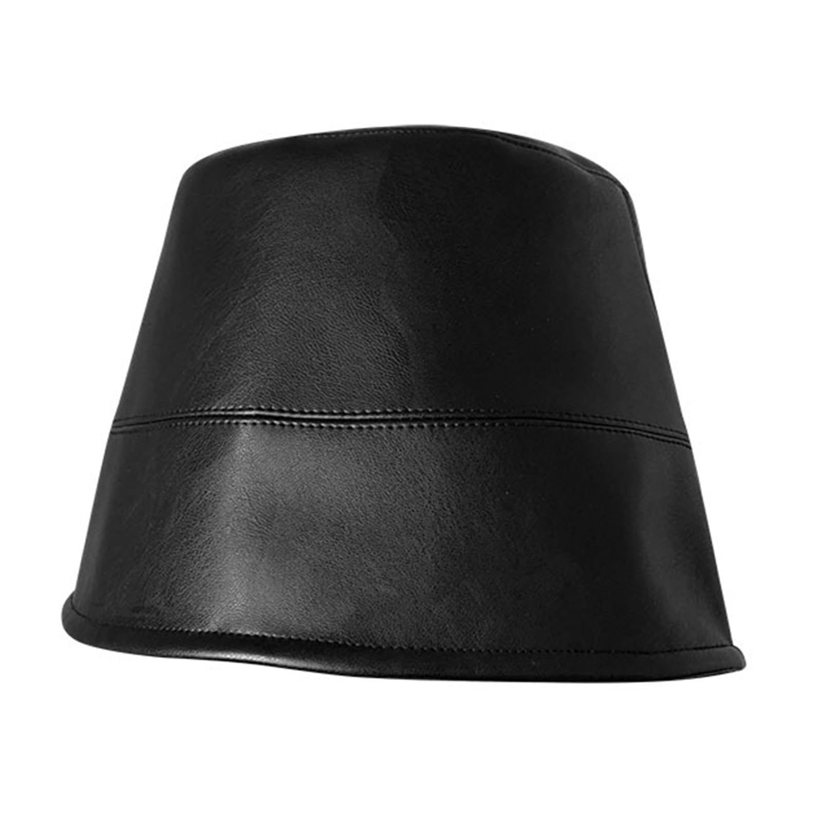 MICFENY Stylish Arfiticial Leather Fisherman Hat Foldable Water Resistant Bucket Cap For Men Women Daily and Hiphop Headwear