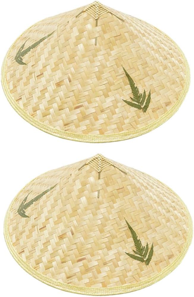 2Pcs Woven Rain Blocking Hats for Farmers Lightweight Sun Protection Hats for Adults for Outdoor Activities Gardening Fishing