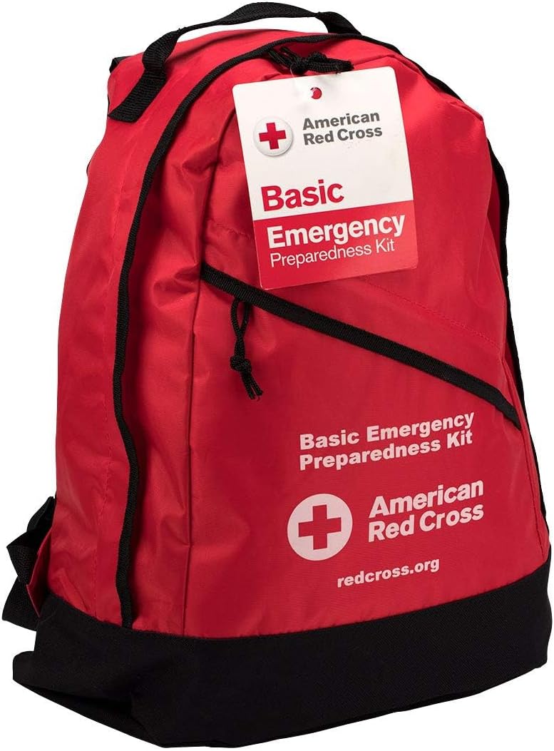 American Red Cross Officially Licensed Product | 3-Day Basic Emergency Preparedness Backpack | 72 Hour Survival Supplies for 1 Person | Water, Phone Charger, Blanket, Food