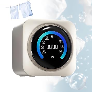 BANGBANGJI 2 in 1 Mini Portable Washer and Dryer Combo, Compact Dryer with LCD Control Panel, Stainless Steel Drum for Small Clothes, Underwear, Socks WallMount