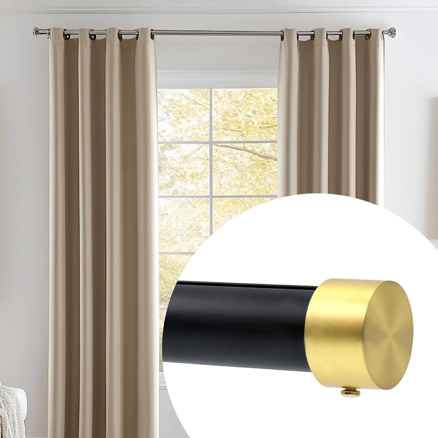 2Pcs Modern Iron Finials,Flat Aluminum Sealing for Curtains‌