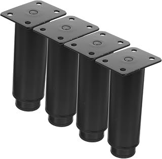 DOITOOL 4 Piezas Patas Ajustables para Muebles Soporte Resistente y Diseño Regulable para Sofás Mesas Armarios y Camas Pies Antideslizantes para Cocina y Dormitorio Color Negro Mate