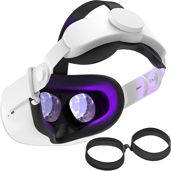 SUPERUS Cinturino Elite e Distanziatore Occhiali Compatibile con Oculus/Meta Quest 2 Accessori, mejora la comodidad, reduce la presión de la cabeza y evita que las gafas rayen las lentes de RV - 1
