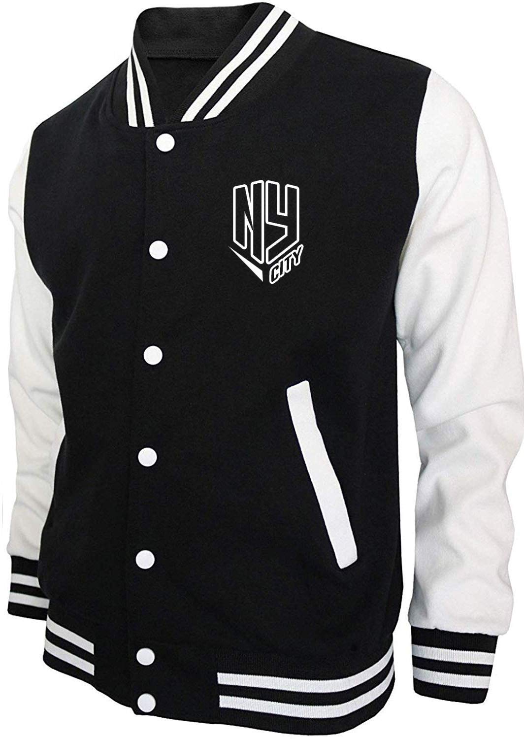 UGFashions Men's Vintage NY Baseball Varsity Bomber Letterman Wool PU Leather Jacket