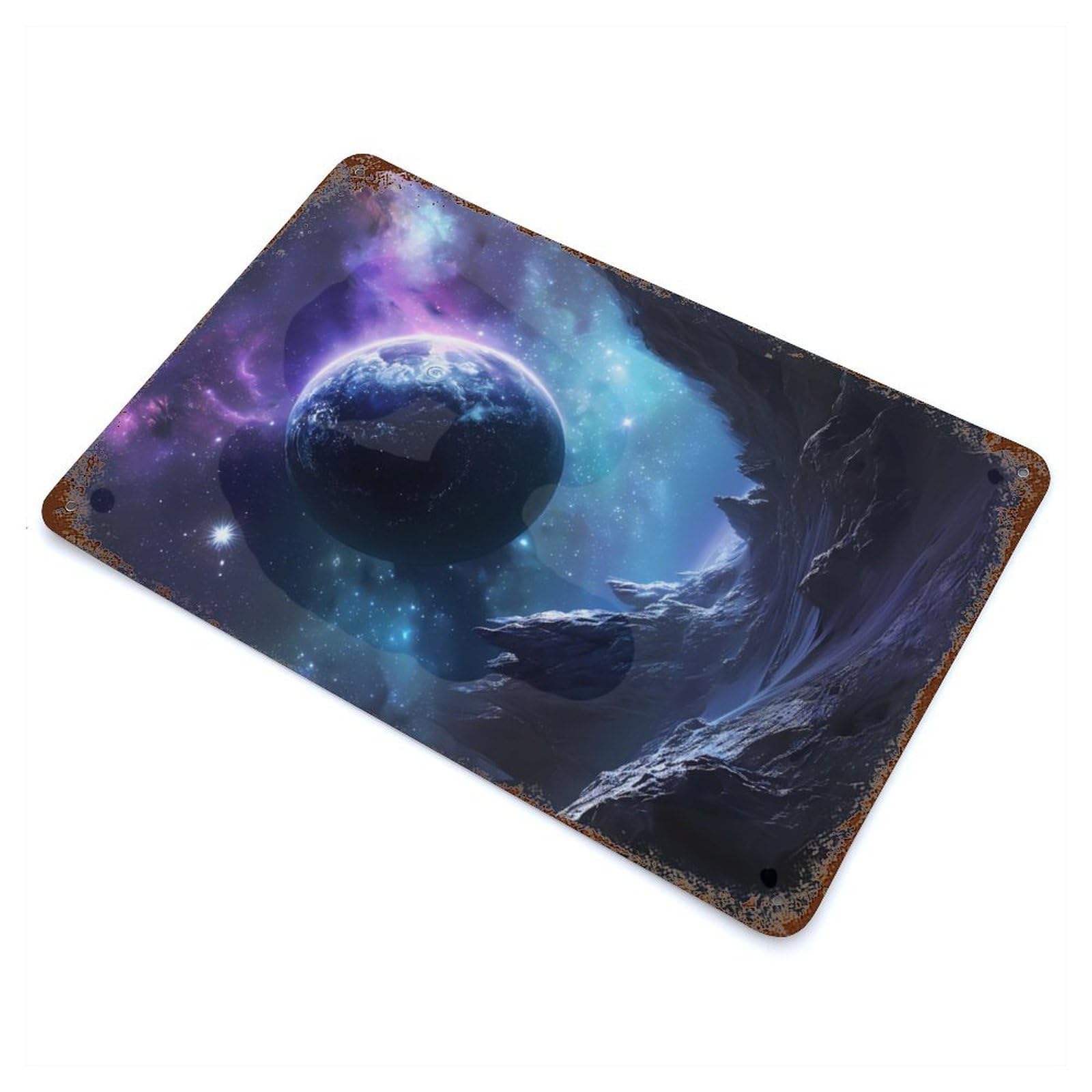 Dark Magic Planet Decorative Tin Sign 11.8"x7.9", Ideal for Basement, Hobby Room And Garage Decor