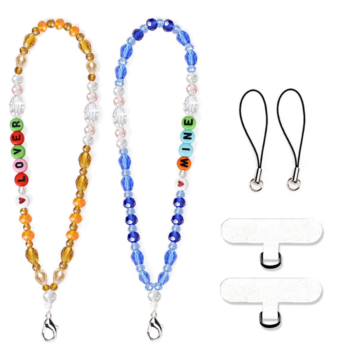 VICHUNHO Marble Beaded Phone Wrist Strap, Cellphone Lanyard with Tether Tab, Hands-Free Wristlet Bracelet
