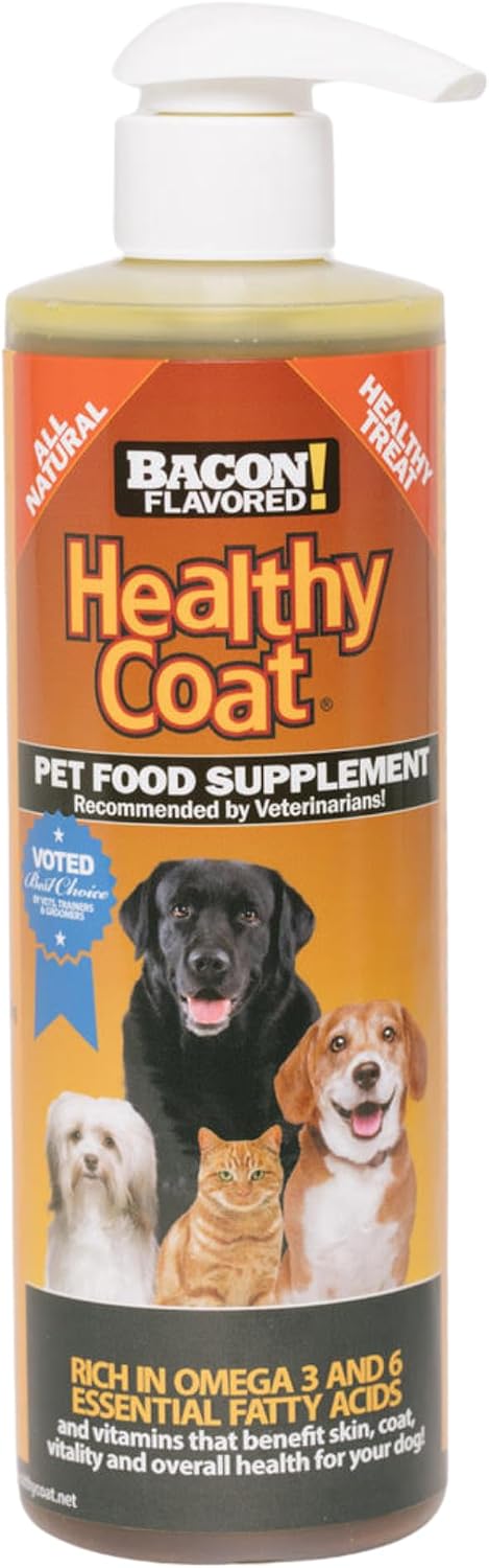 Healthy Coat Dog Supplement Pint. Shedding Itching Allergies Immune Support