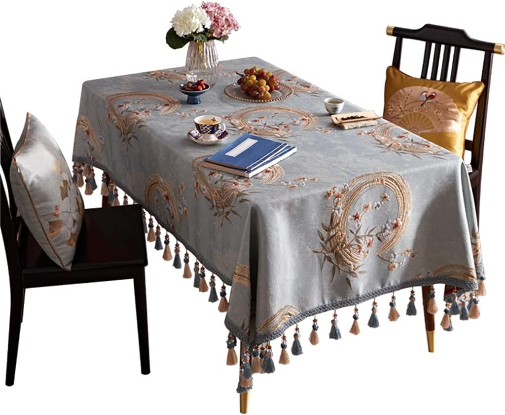 Chinese Retro Palace Tablecloth Pastoral Rectangular Coffee Table Table Cloth Fabric(130 * 260cm)