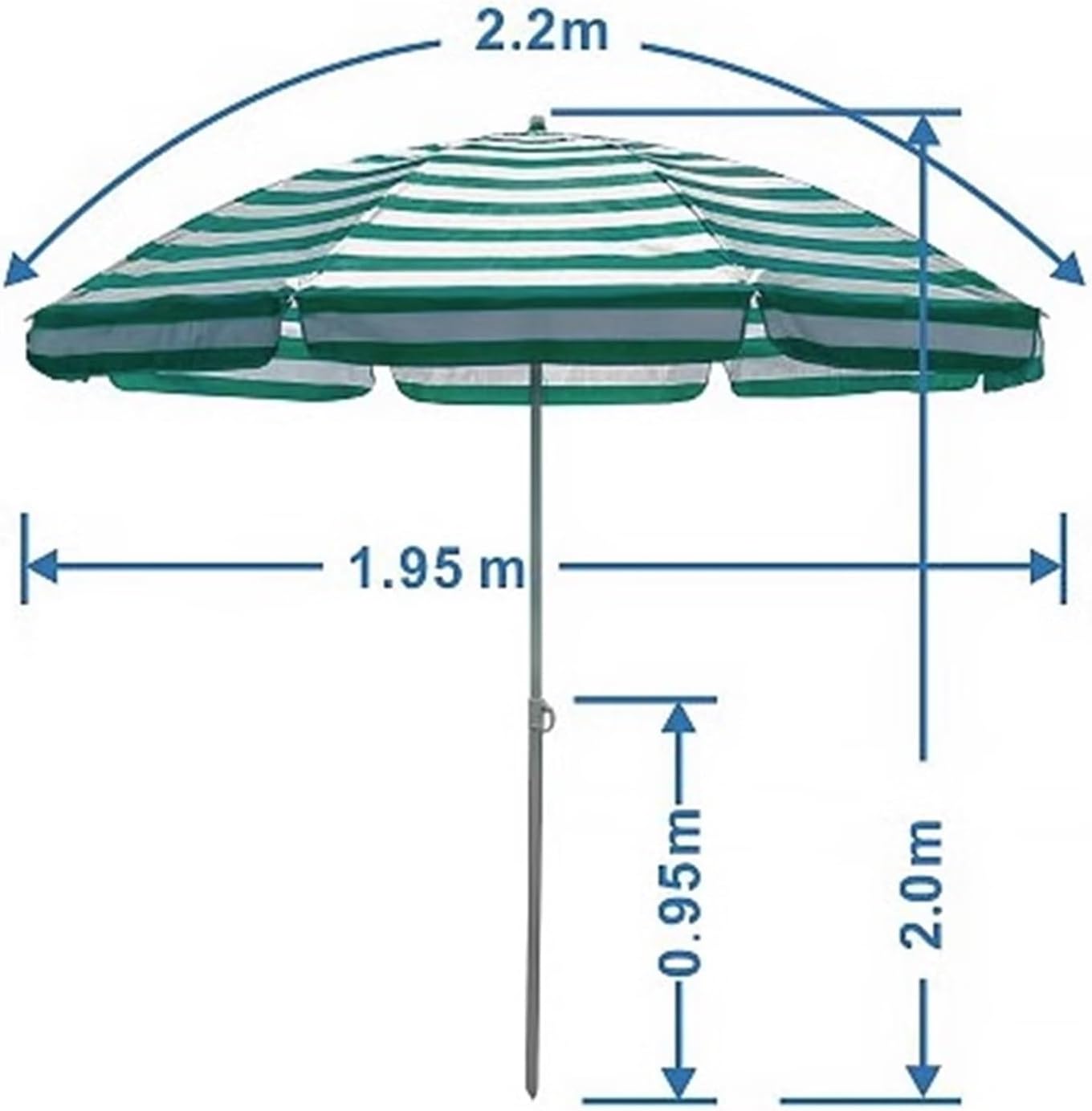 Outdoor Parasol Backyard Patio Umbrella Outdoor Umbrella for Backyard Poolside Without Base Patio Garden Umbrella(Blue-2.2m)