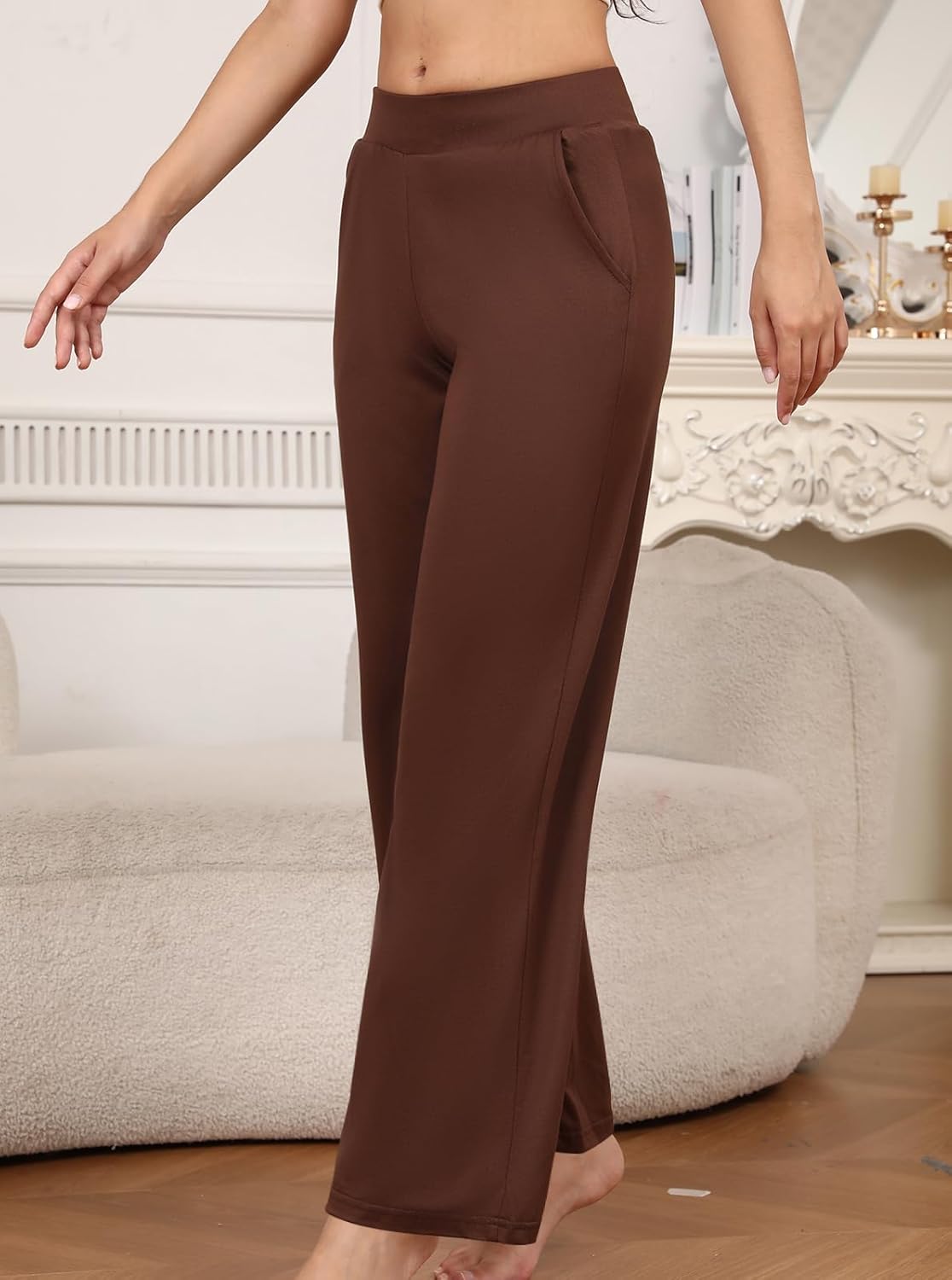 PNAEONG 3 Pack Women's Petite Sweatpants, Casual Wide Leg Pants Loose Fit Lounge Pants with Pocket,XS-XL - Image 3