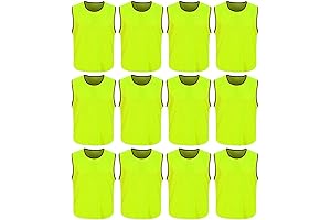 DreamHigh DH Mens Soccer Sports Team Practice Pinnies Scrimmage Training Mesh Vests -12 Pcs Pack