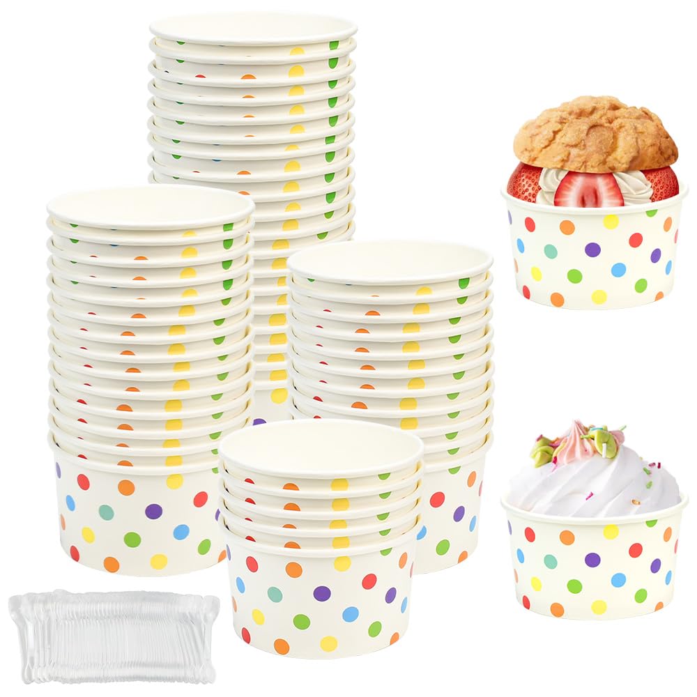 Coppe Gelato In Carta - 100 Pezzi, 120ml - Design Orsetto Blu E Bianco - Foto 2