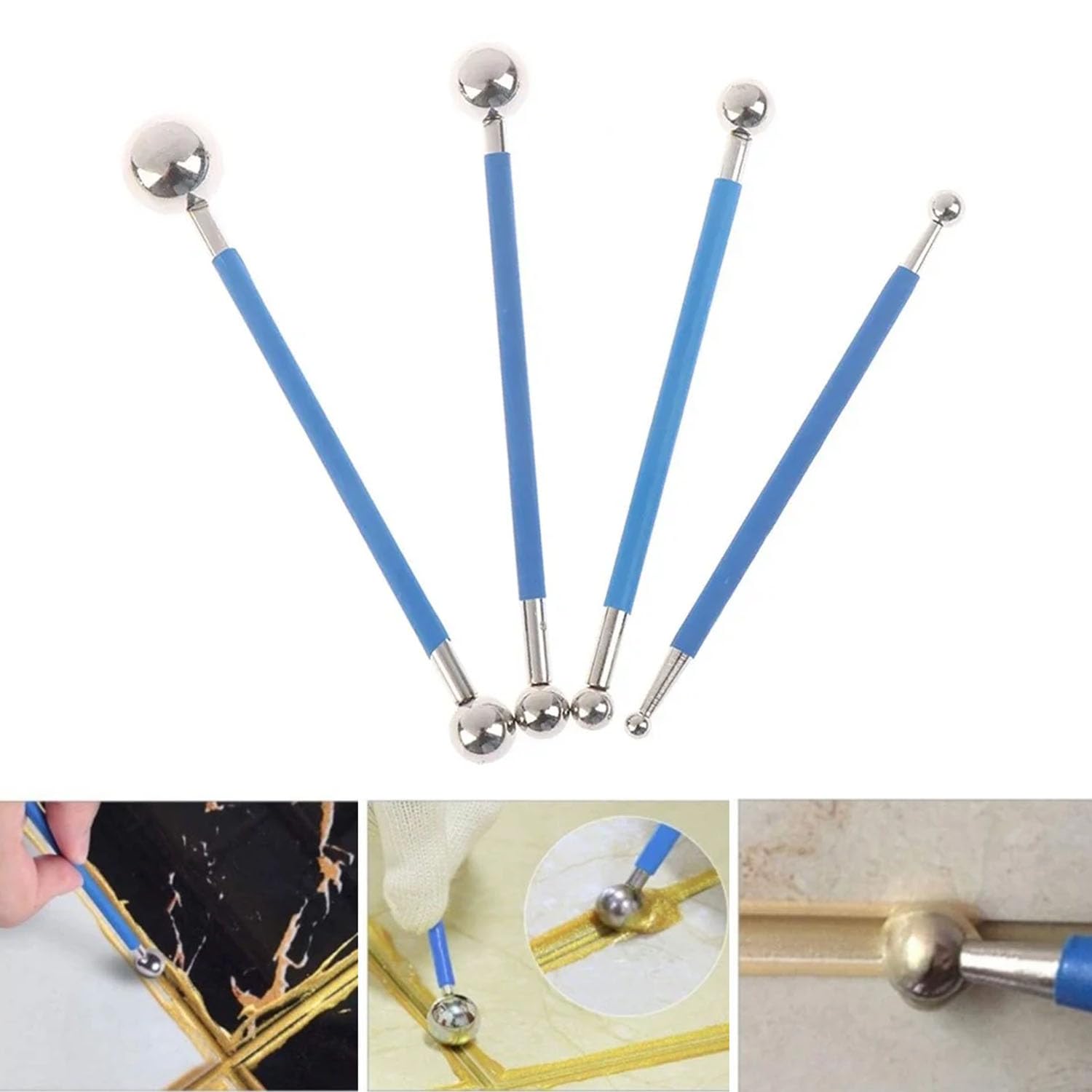 ANBOO Set of 13 Silicone Joint Puller Ball, 3 in 1 Silicone Joint Smoother Tool, Scraper Caulking Tool - Image 4