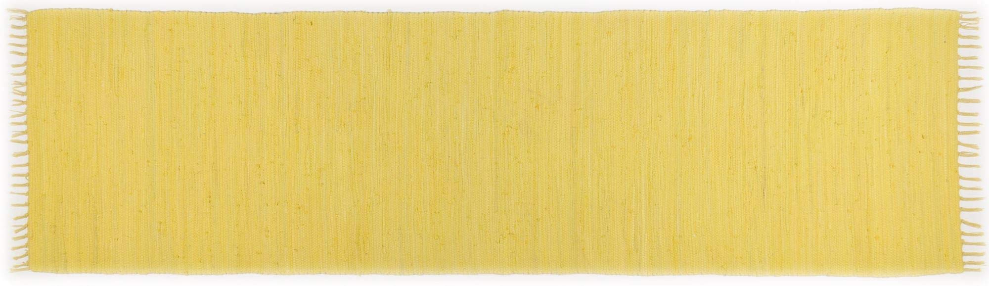 Theko Amarillo Dhurry - Alfombra (100% Algodón, Tejido A Mano, 70 X 250 Cm), Color