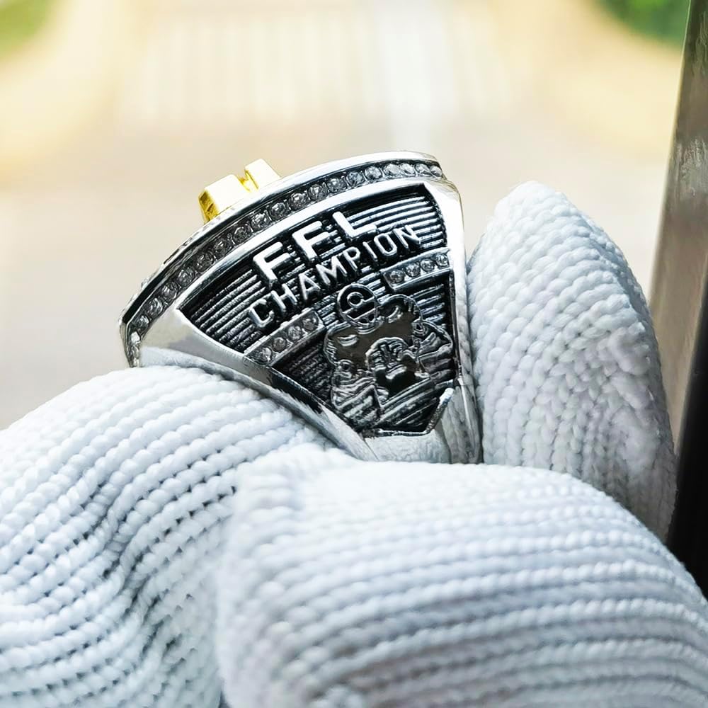 2026 Fantasy Football Championship Ring Heavy FFL Champion Trophy Ring Award Trophy for Fantasy Football League Winner
