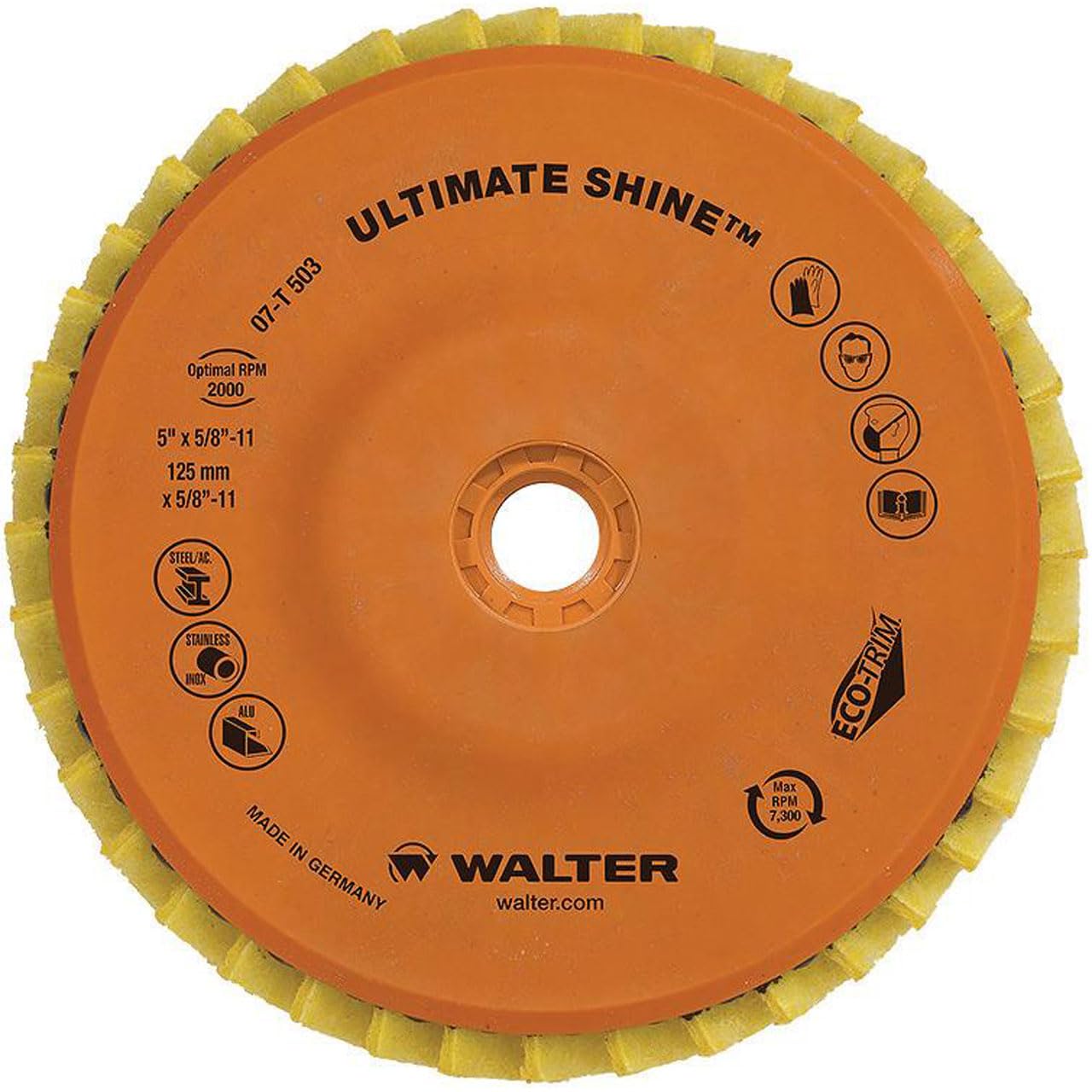 Amazon.com: Walter 07T503 5x5/8-11 Ultimate Shine Flap Disc for