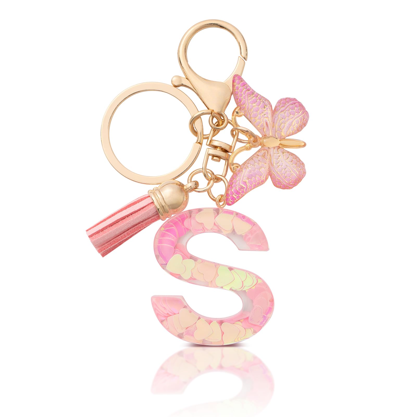 CHUQING Schlüsselanhänger Buchstabe Mädchen Schlüsselanhänger mit Anfangsbuchstaben Anhänger Schlüssel Letter Keychain für Frauen Damen