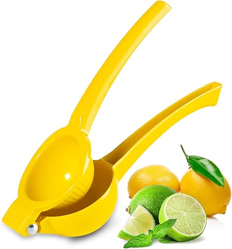 TEZZ Exprimidor de limón, exprimidor de mano de alta calidad para limón, exprimidor de cítricos de prensa manual de metal, herramienta de barra