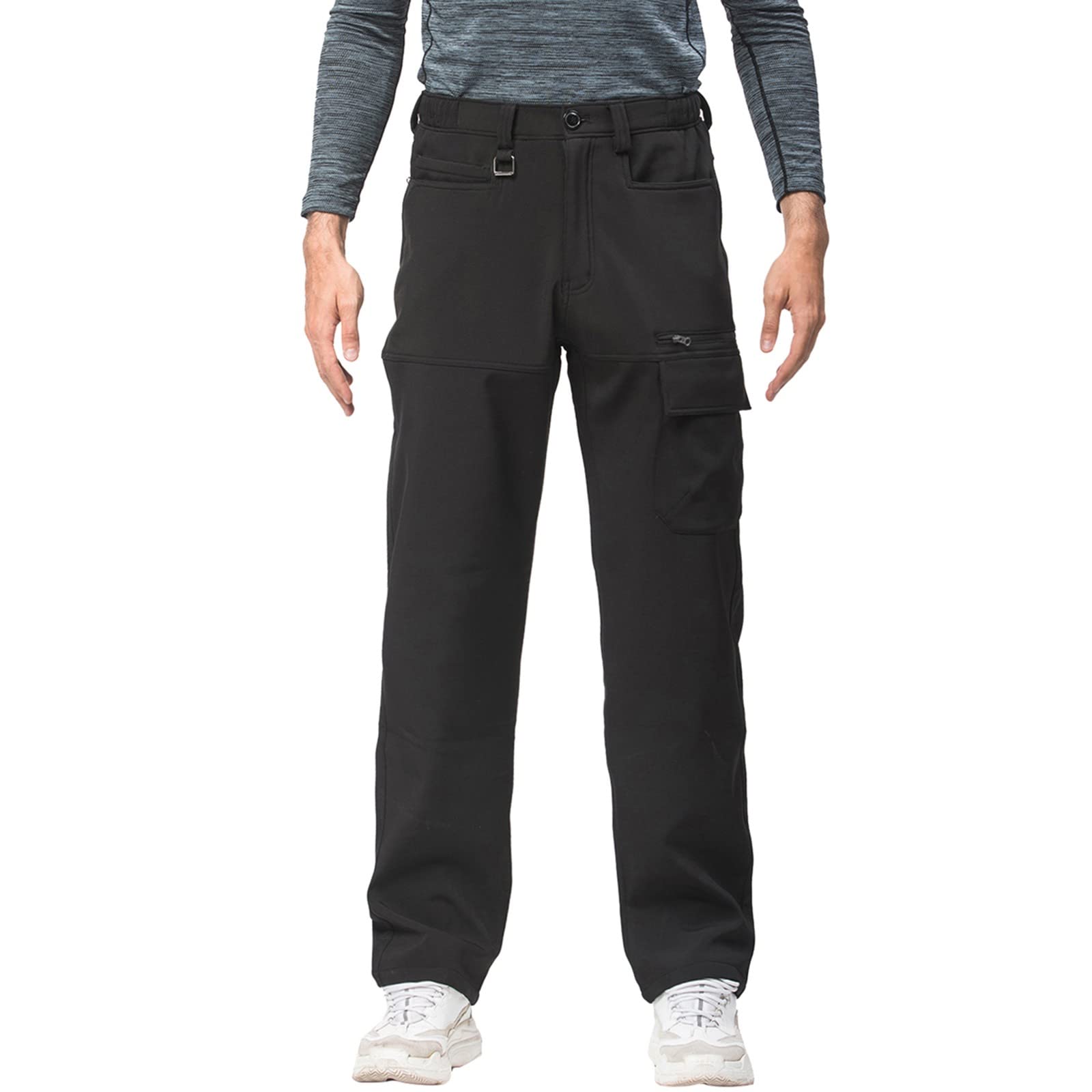 Pantalones De Deporte Hombre Pantalon Chandal Jogger Casual Pantalones Deportivos Pantalones con Bolsillos De Forro Polar Pantalón De Corte Ancho Y Elástico Felpa Pantalones Invierno Algodón
