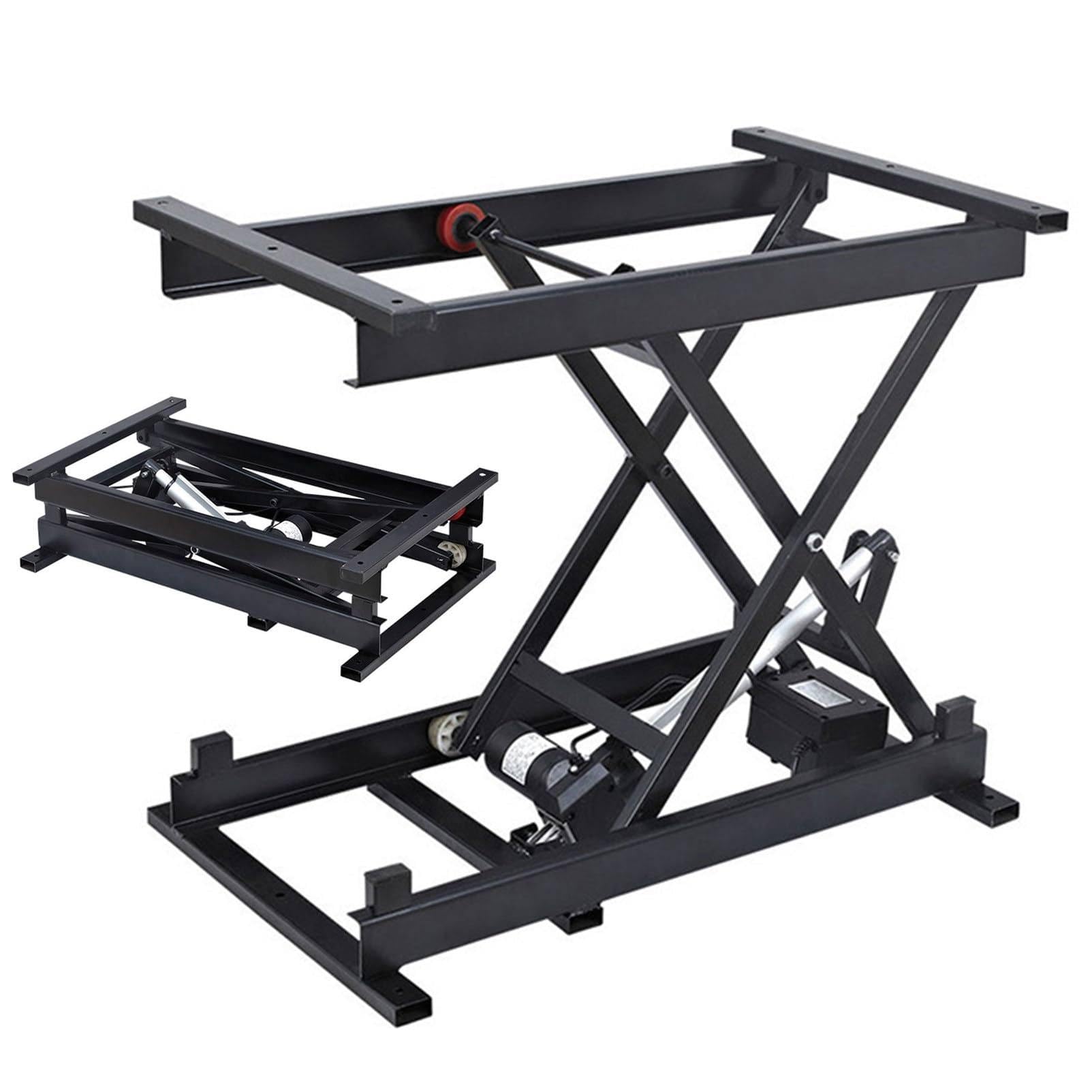 LYDZUSDP Electric Lifting Platform Scissor Lift Table 110LB Load,Height Adjustable,Scissor Lift Table Smart Lift Top Coffee Table 400x 320x310mm(Wired)