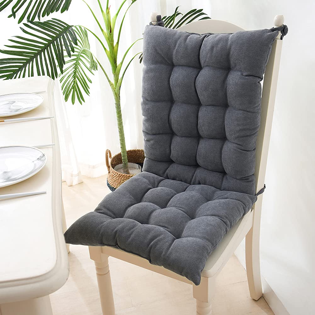 Chair Seat&Backrest Cushion with Fixing Ties,High Back Chair Cushion for Patio Chair,Loungers,Dining Chair Seat Pad Garden Replacement Cushion