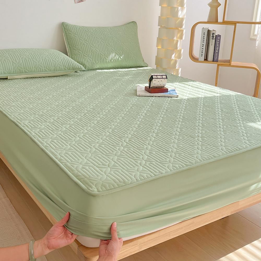 Sábana Bajera Moderna de Color Liso, Protector de colchón con Bolsillos Profundos, Antideslizante y silencioso, Ideal para hoteles, dormitorios y decoración de Todas Las Estaciones. Cubrecam