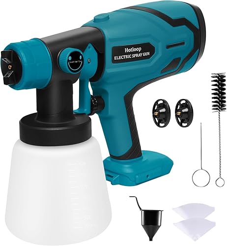 Pulverizador de pintura para batería Makita de 18 V, pulverizadores de pintura HVLP inalámbricos para interior y exterior del hogar, rociador de