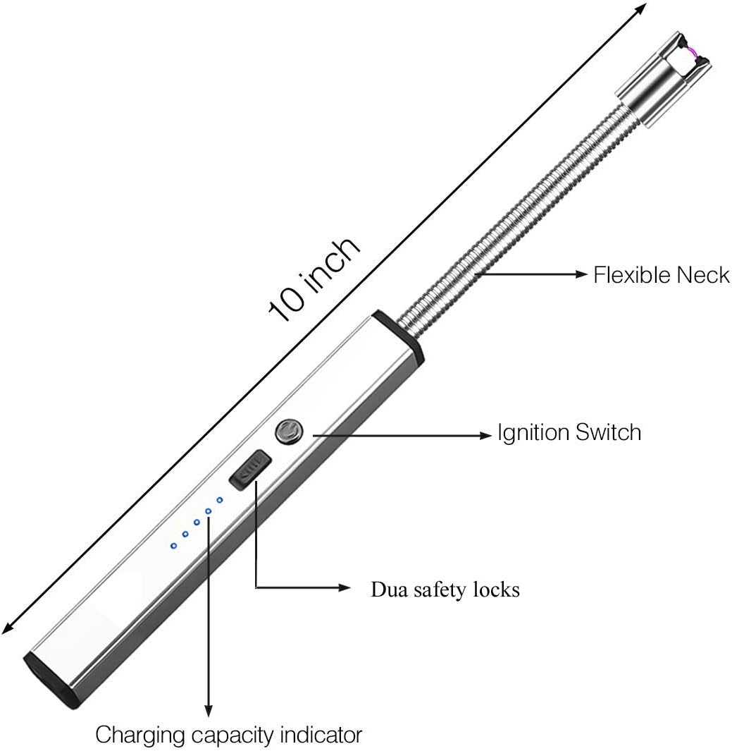 Candle Lighter, Electric Arc Lighter USB Rechargeable Long Lighters Wand Flexible for Candles Camping Cooking BBQs Grill Fireworks : Health & Household