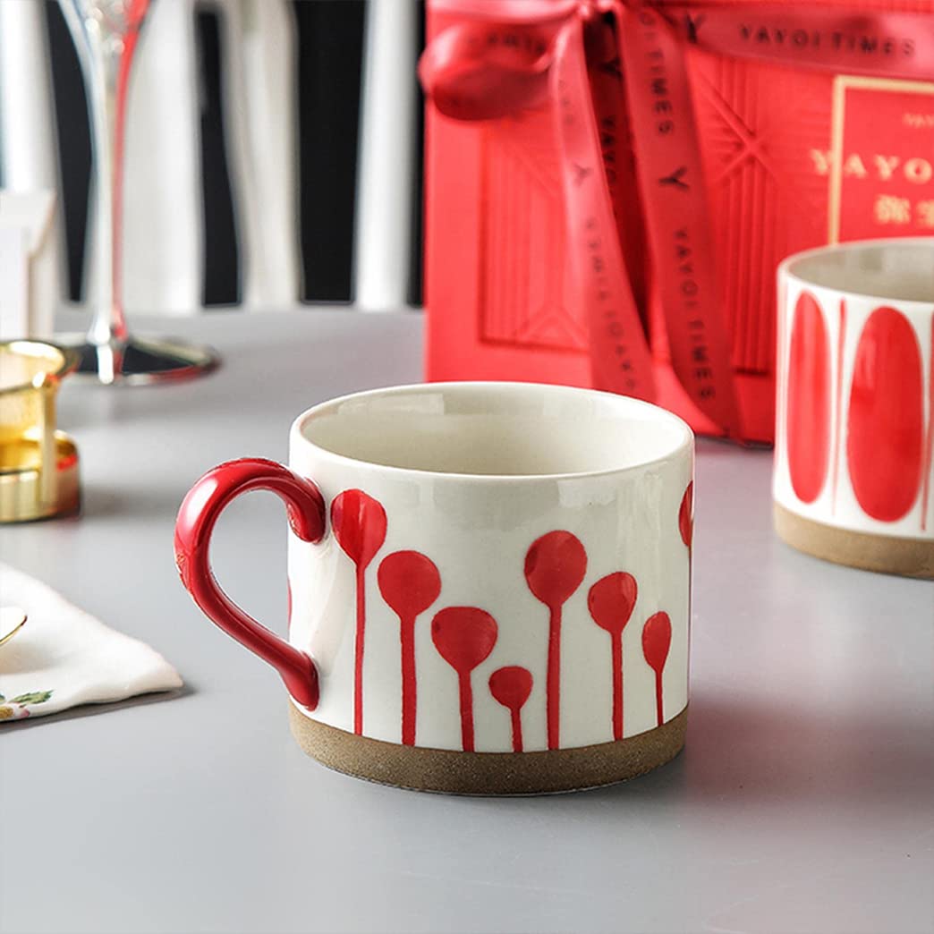 Japoński ceramiczny kubek do kawy z pudełkiem na prezent, porcelanowy kubek do kawy, szeroki kubek do kawy, kubek śniadaniowy i miska do zupy ręczny kubek ceramiczny, nadaje się do kuchenki mikrofalowej i zmywarki H