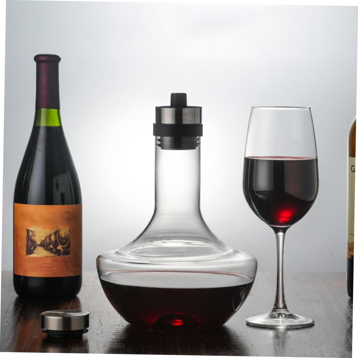 BESTYASH Decantador de Vino de Vidrio Decantador Rápido para Vino de Botella para Servir Jarra para Decantar Eventos