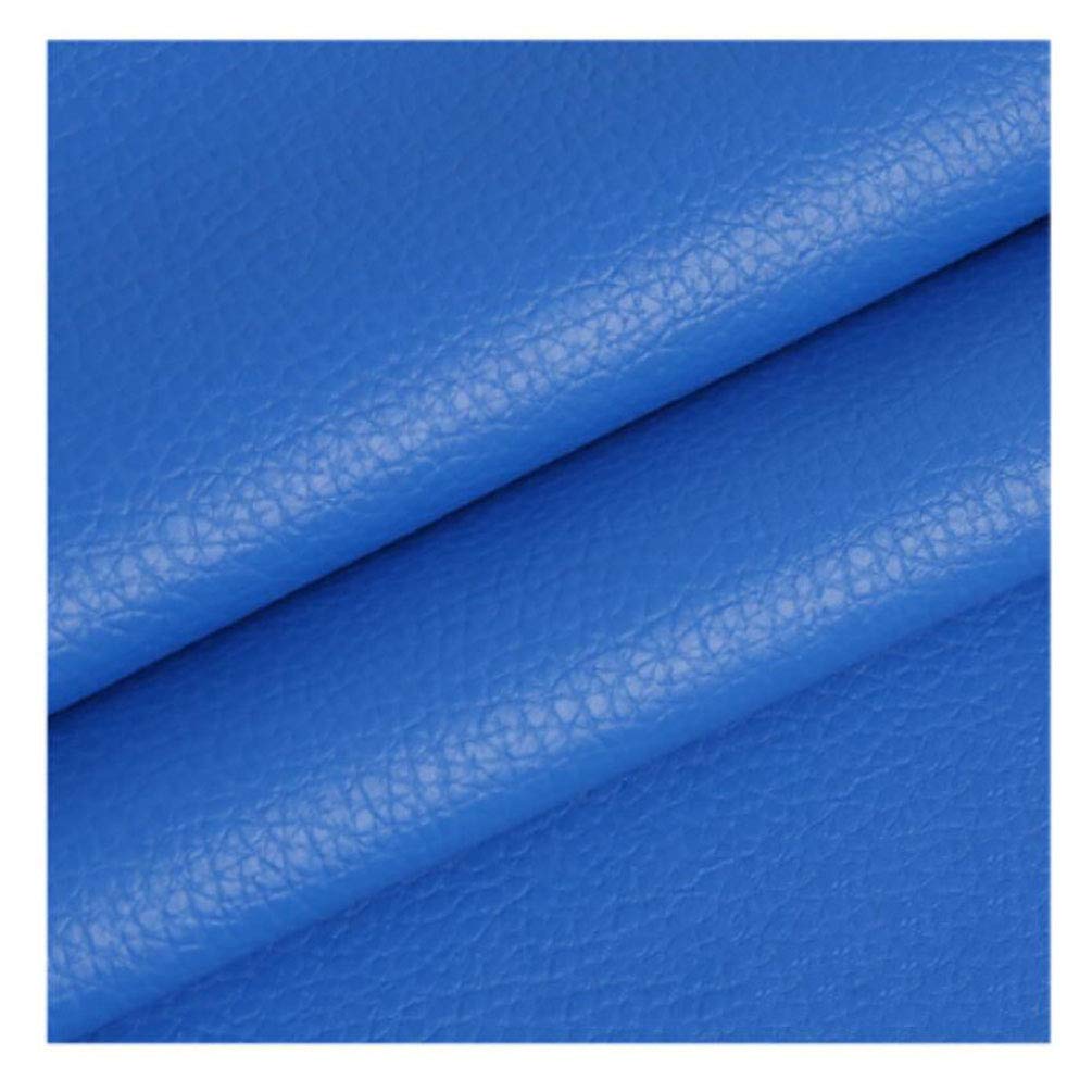 Tissu en cuir fait main haut de gamme bleu azur similicuir de 138 cm pour maroquinerie