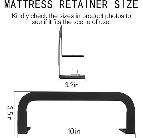Miniatura 2 de Soporte de barra de retención de colchón, 4 piezas, evita que el colchón se deslice en la plataforma, ajustable y camas de caravana