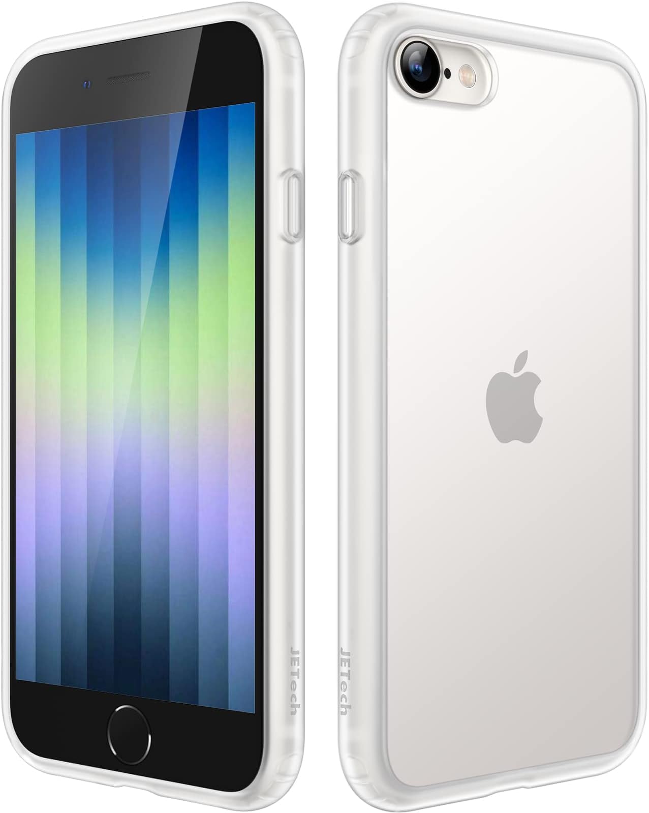 JETech Matte Case for iPhone SE 3/2 (2022/2020), iPhone 8/7, 4.7-Inch, Shockproof Military Grade Drop Protection, Frosted Translucent Back Phone Cover, Anti-Fingerprint (Frosted Clear)