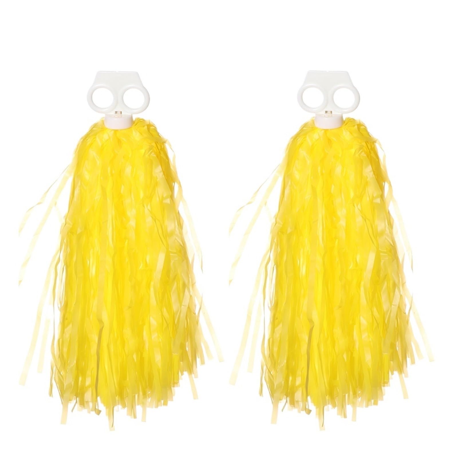 10Pairs Competition Flower Cheerleader Pompoms Dance Party Decorator Club Sport Supplies Cheerleading Cheering Ball for Sports Cheer(Yellow-Double Hole)