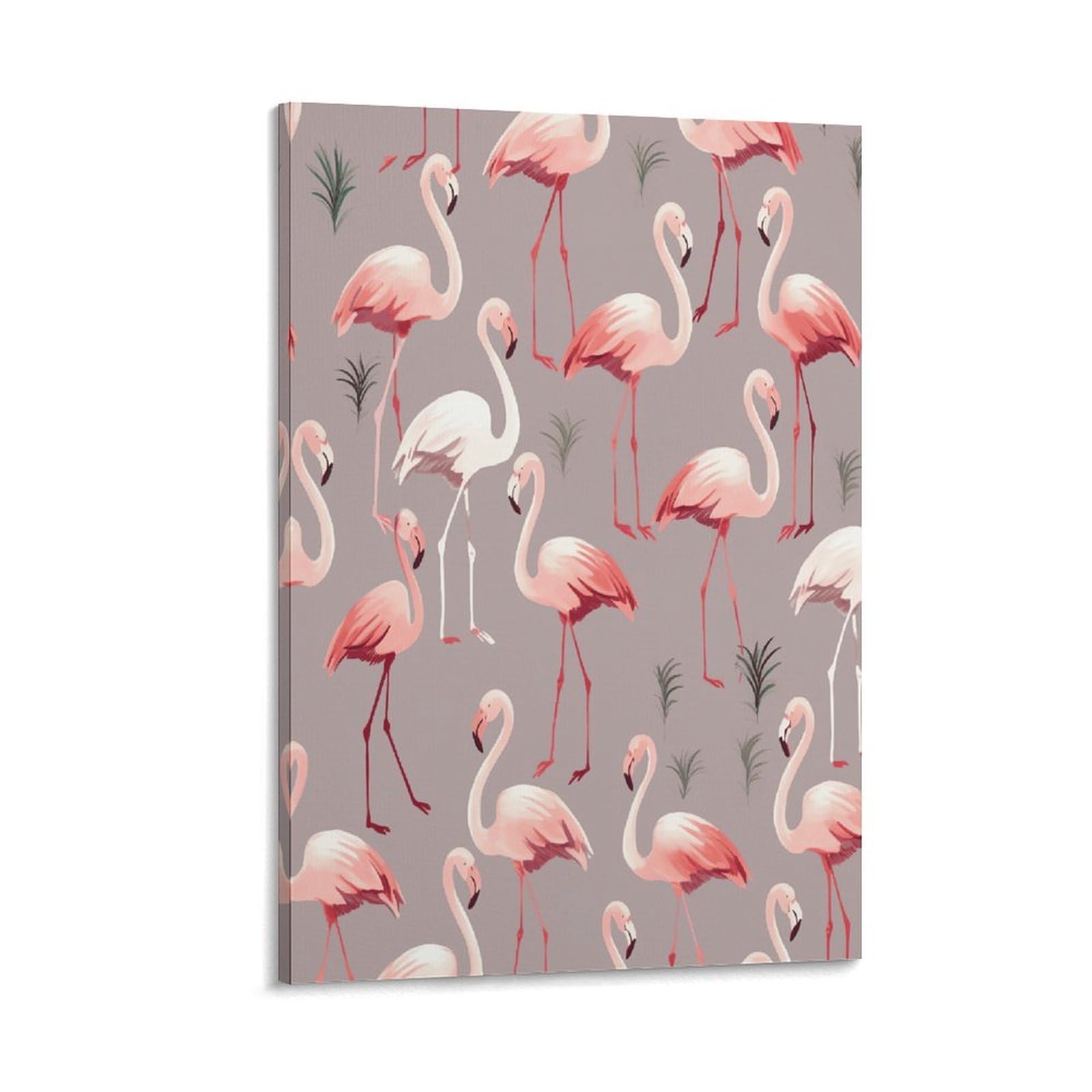 VstaDank Pink Flamingo Pattern Canvas Wall Art on Canvas Prints Artwork Exquisite Decor Artwork Hang Wall Picture Hangable Decor Painting Picture Printed Poster Art for Home Decor 20x30inch(50x75cm)