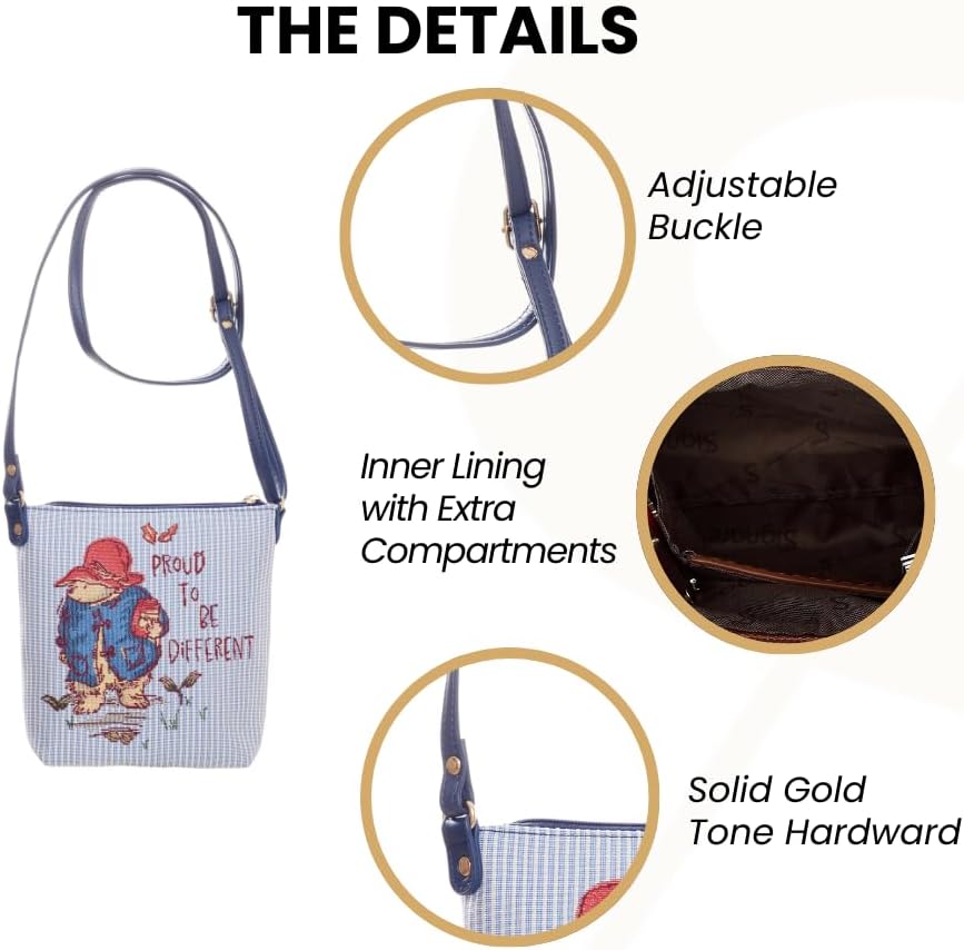 Signare Tapestry Bear Marmalade Design Small Crossbody Bag Sling Purse For Women (SLING-PADD-CMM)
