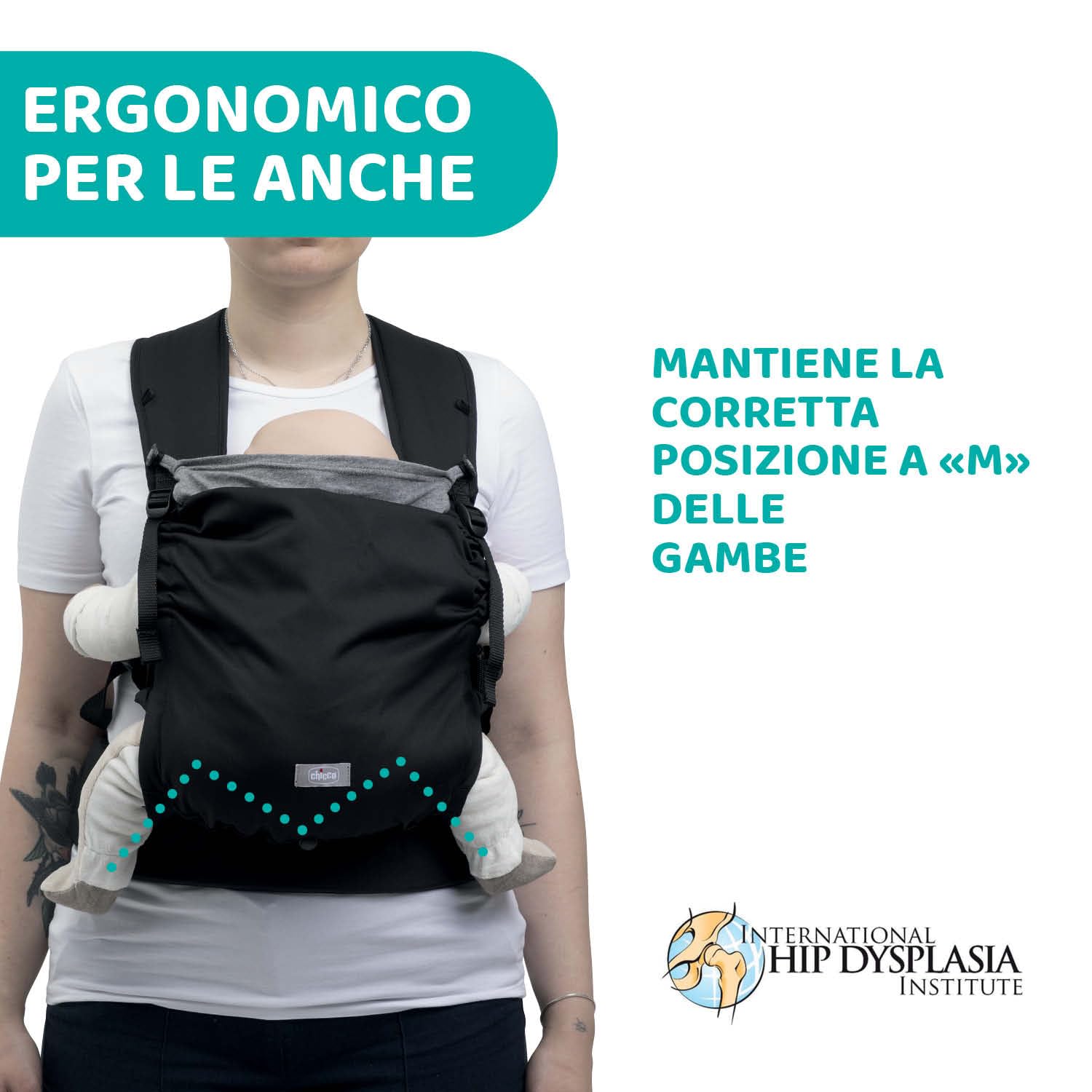 Chicco Skin Fit, Marsupio per Neonati Ergonomico, Per Bambini da 0 Mesi a 9 kg, Regolabile, Ottimo per le Anche dei Bebè, con Spallacci Incrociati e Imbottiti, Cintura Addominale, Con Cappuccio, Nero