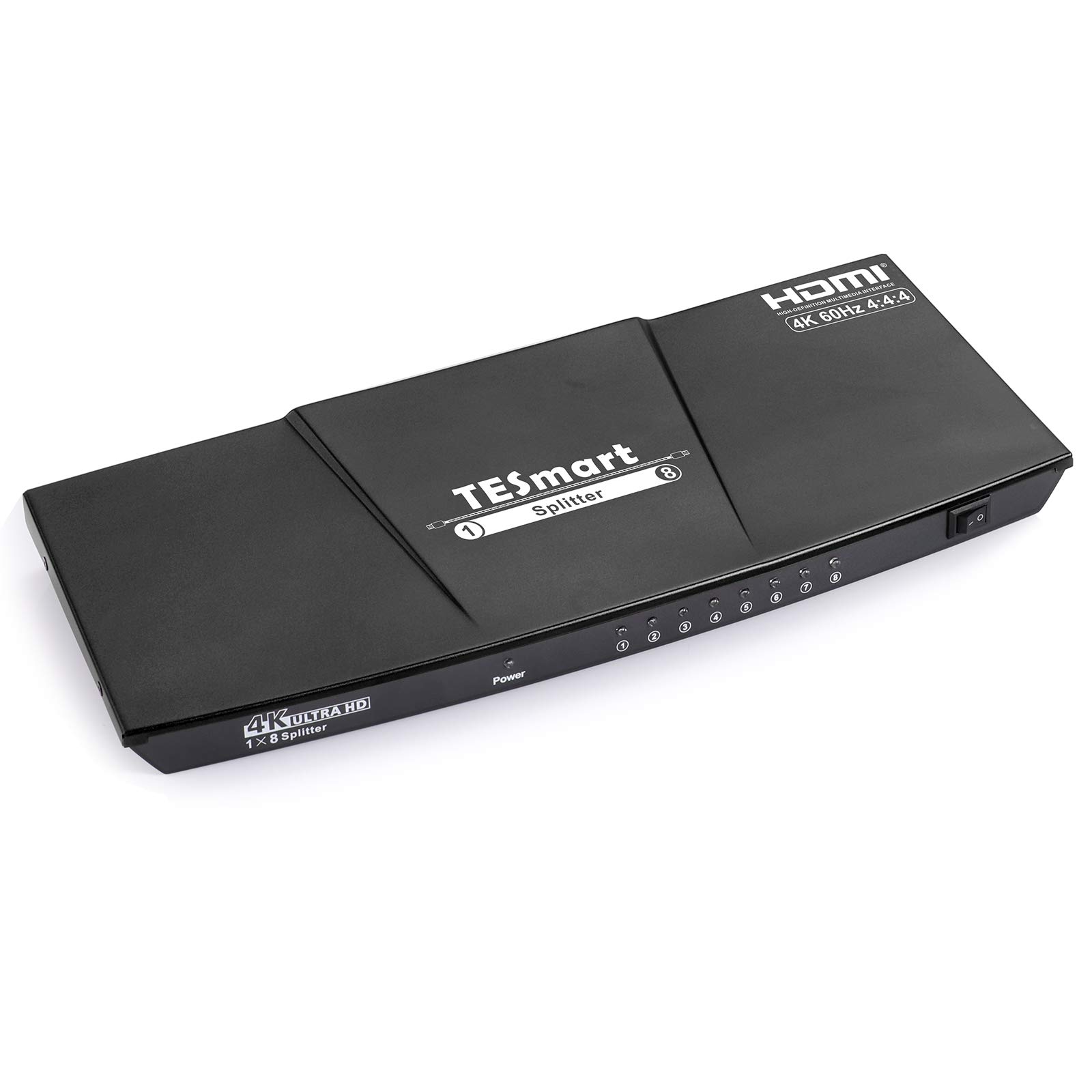4K HDMI Splitter 1 in 8 Out, TESmart 8 Way HDMI Splitter Dual Monitor Support 4K@60hz, HDR10, HDCP 2